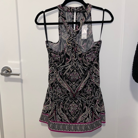 White House Black Market Printer Halter Tunic Top - Picture 5 of 11